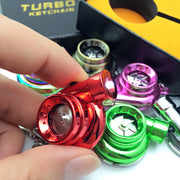 Creative LED Turbine Rotatable Luminous Cartoon Accessories Metal Keychain