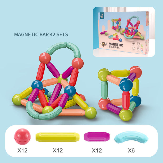 a set of magnetic beads and a box of magnets