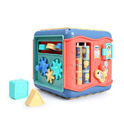 a play set with a toy refrigerator and a toy block