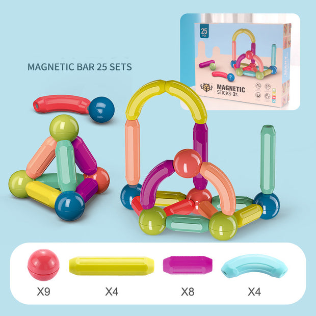 a set of magnetic beads and toys for kids
